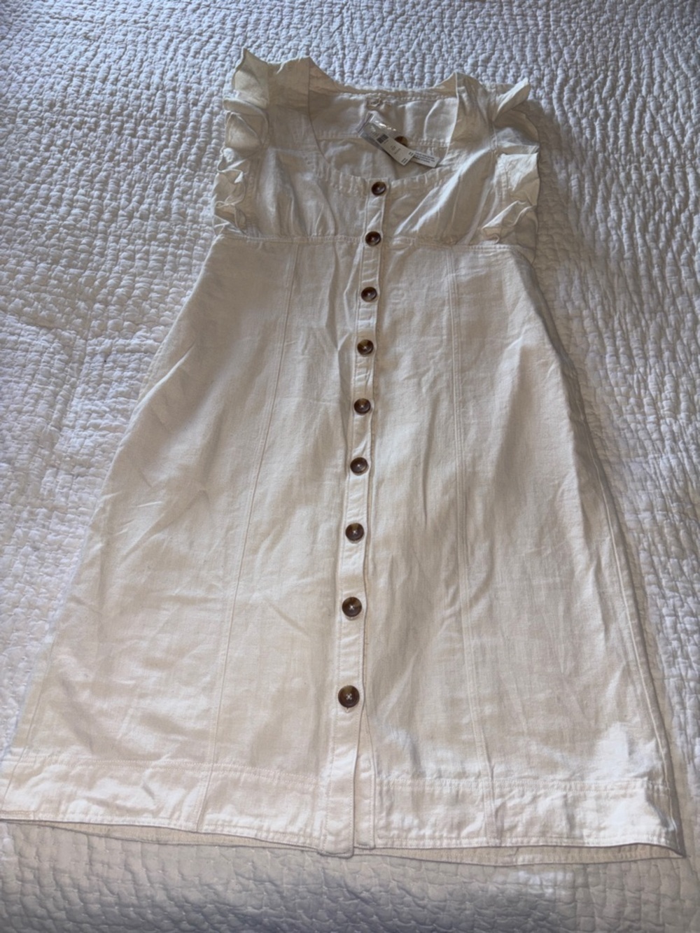 Pilcro Women’s Button-Front Cream Dress BNWT Cotton,Linen Blend 12P